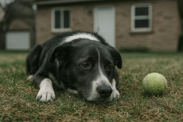 Pet showing stress during household changes before healing